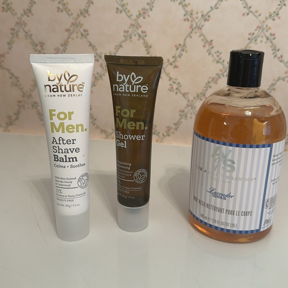 BUNDLE FOR MEN BY NATURE AND A/S SHAVE SET shower gel shave balm